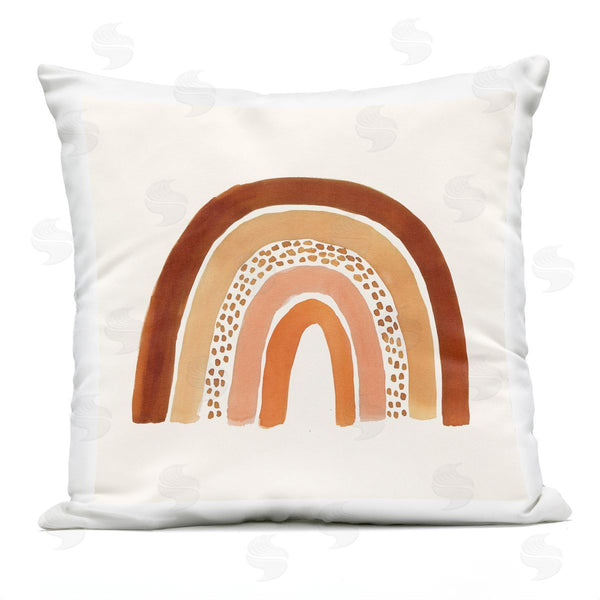 Stupell Industries Heather McLaughlin | Orange Patterned Rainbow Casual Boho Kids Printed Throw Pillow