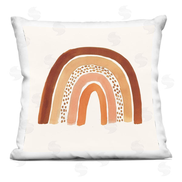 stupell industries Heather McLaughlin | Orange Patterned Rainbow Casual Boho Kids Printed Throw Pillow