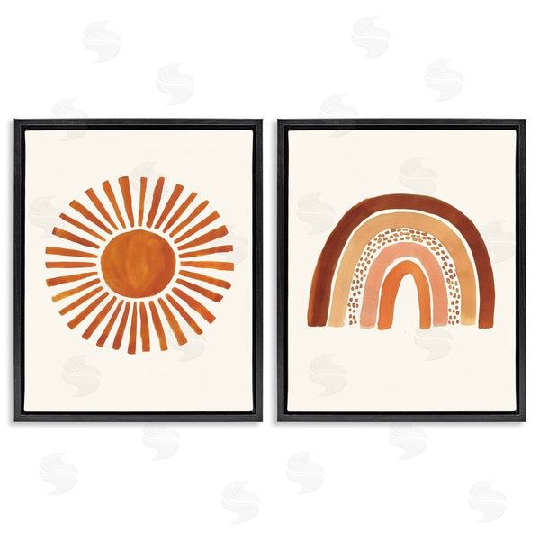 Stupell Industries Heather McLaughlin | Orange Sun Patterned Rainbow Boho