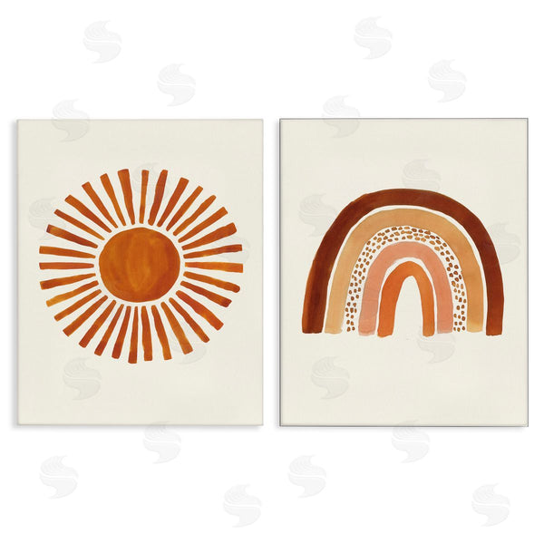stupell industries Heather McLaughlin | Orange Sun Patterned Rainbow Boho