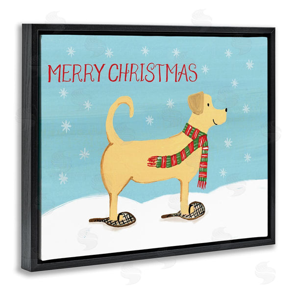 Stupell Industries Heather Strianese | Christmas Snowshoe Dog Wearing Scarf Winter Landscape Wall Art