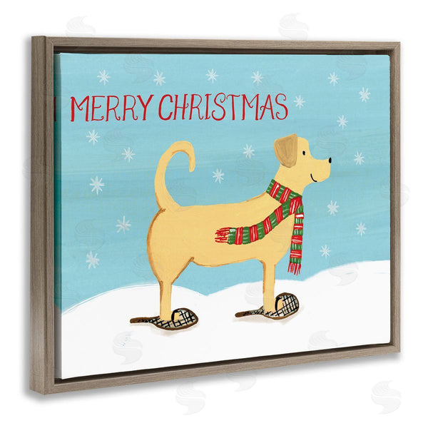 Stupell Industries Heather Strianese | Christmas Snowshoe Dog Wearing Scarf Winter Landscape Wall Art