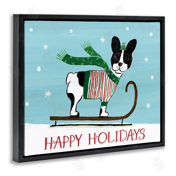 Stupell Industries Heather Strianese | Dog Sledding Holiday Snowscape Scene Falling Snowflakes Wall Art