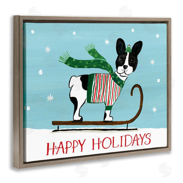 Stupell Industries Heather Strianese | Dog Sledding Holiday Snowscape Scene Falling Snowflakes Wall Art