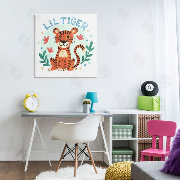 Stupell Industries Heather Strianese | Lil Tiger Text Whimsical Simple Botanicals Wall Art