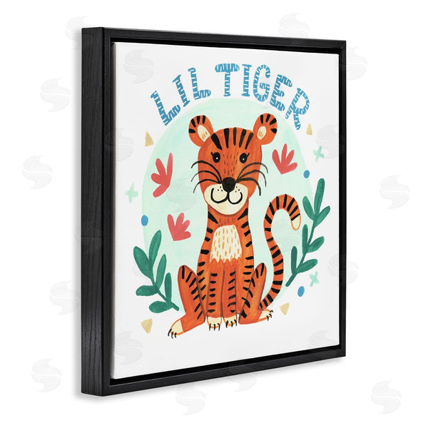 Stupell Industries Heather Strianese | Lil Tiger Text Whimsical Simple Botanicals Wall Art