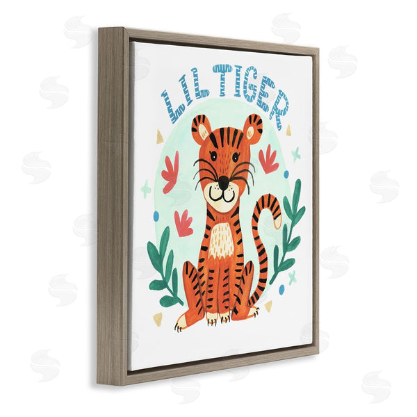 Stupell Industries Heather Strianese | Lil Tiger Text Whimsical Simple Botanicals Wall Art