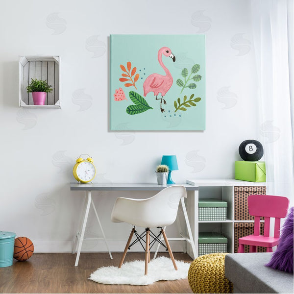 Stupell Industries Heather Strianese | Pink Flamingo Botanical Border Illustration Design Wall Art