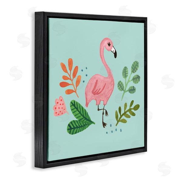 Stupell Industries Heather Strianese | Pink Flamingo Botanical Border Illustration Design Wall Art
