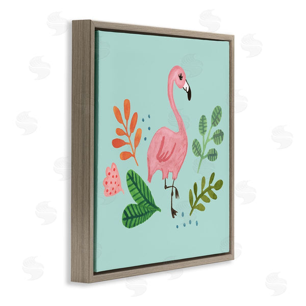 Stupell Industries Heather Strianese | Pink Flamingo Botanical Border Illustration Design Wall Art
