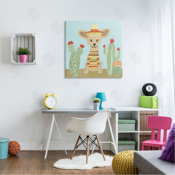 Stupell Industries Heather Strianese | Small Chihuahua Dog Sombrero Desert Cactus Plants Wall Art