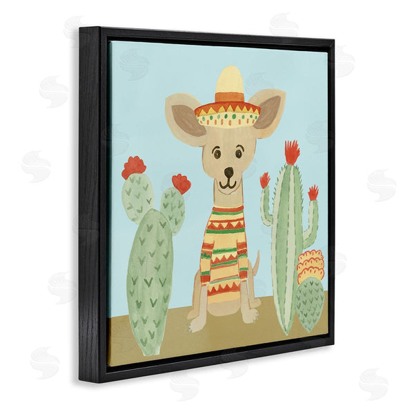 Stupell Industries Heather Strianese | Small Chihuahua Dog Sombrero Desert Cactus Plants Wall Art
