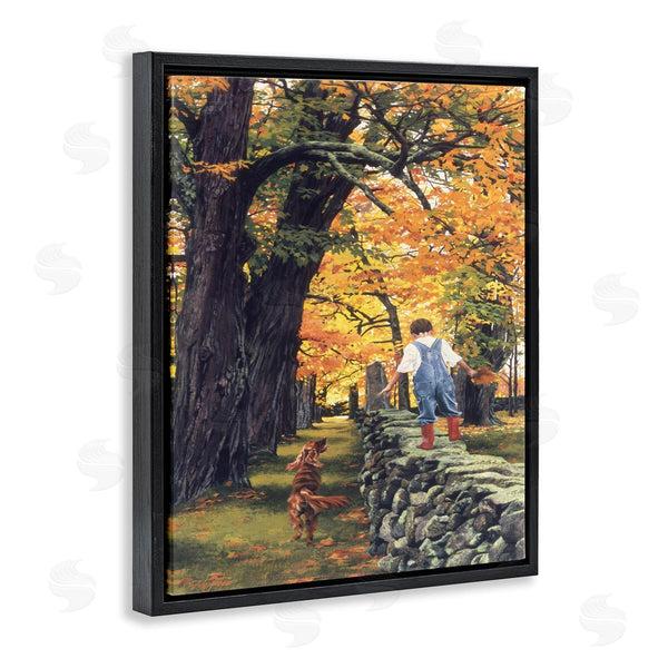 Stupell Industries Heide Presse | Boy On Wall With Dog
