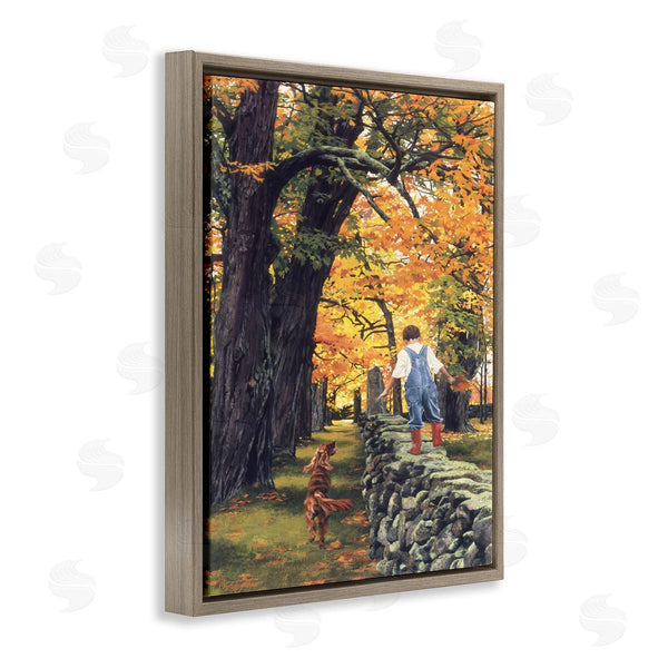 Stupell Industries Heide Presse | Boy On Wall With Dog
