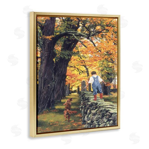 Stupell Industries Heide Presse | Boy On Wall With Dog