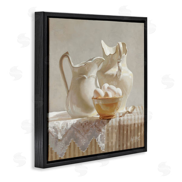 Stupell Industries Heide Presse | Country White Pitchers Farm Table Still Life