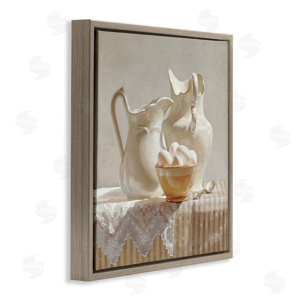 Stupell Industries Heide Presse | Country White Pitchers Farm Table Still Life