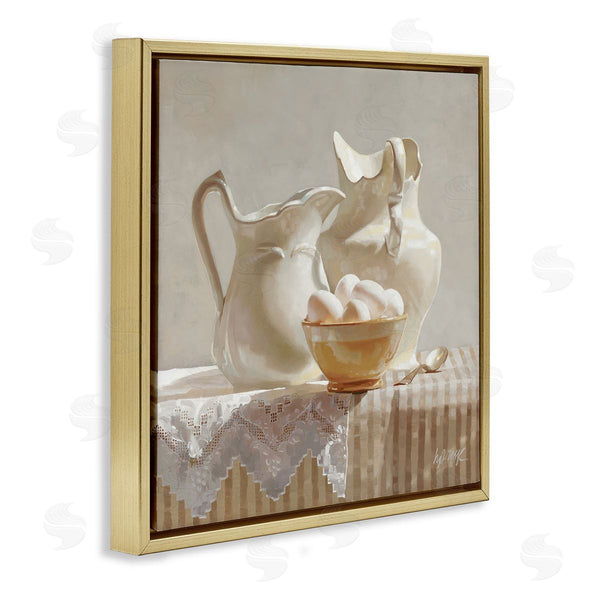 Stupell Industries Heide Presse | Country White Pitchers Farm Table Still Life