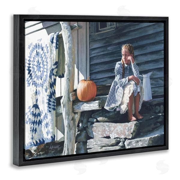 Stupell Industries Heide Presse | Girl In Plaid Dress On Porch Wall Art
