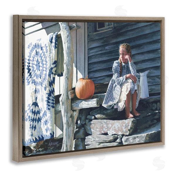 Stupell Industries Heide Presse | Girl In Plaid Dress On Porch Wall Art