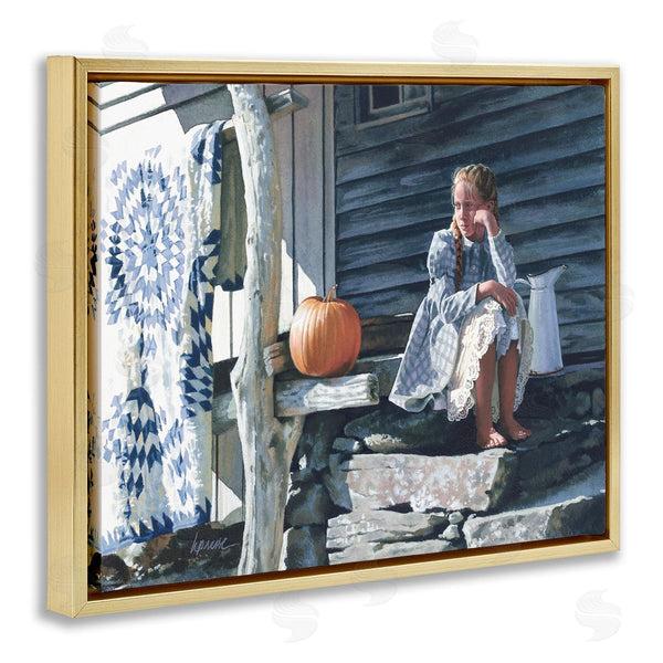Stupell Industries Heide Presse | Girl In Plaid Dress On Porch Wall Art