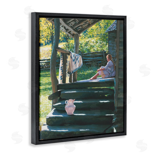 Stupell Industries Heide Presse | Girl Sitting On Porch With Quilt Wall Art