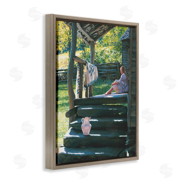 Stupell Industries Heide Presse | Girl Sitting On Porch With Quilt Wall Art