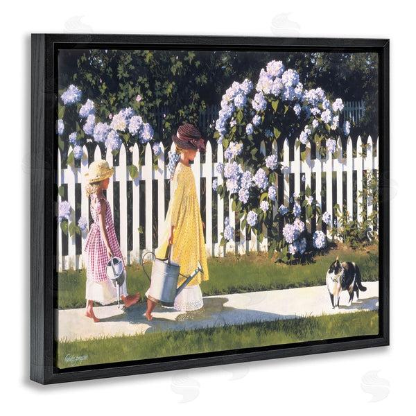 Stupell Industries Heide Presse | Girls Gardening Picket Fence Wall Art