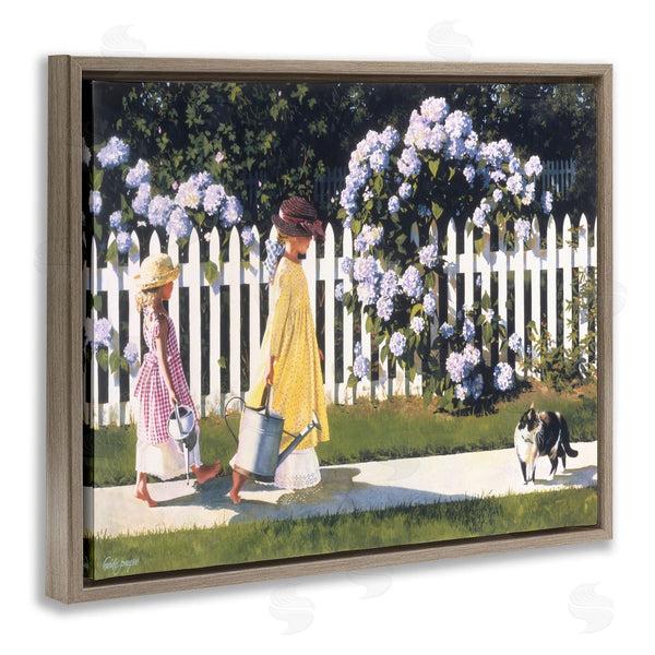 Stupell Industries Heide Presse | Girls Gardening Picket Fence Wall Art