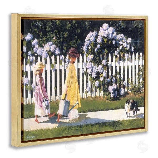 Stupell Industries Heide Presse | Girls Gardening Picket Fence Wall Art