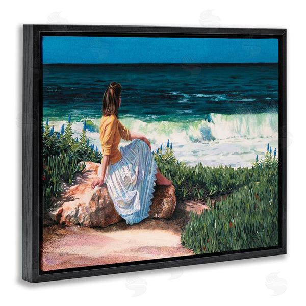 Stupell Industries Heide Presse | Woman Gazing At Beach Coast