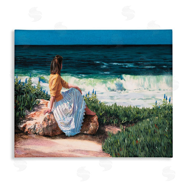 stupell industries Heide Presse | Woman Gazing at Beach Coast