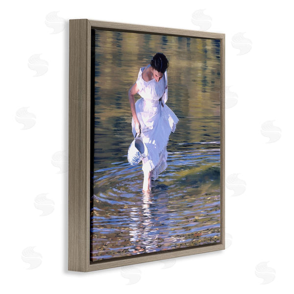 Stupell Industries Heide Presse | Woman In Stream Realistic Painting