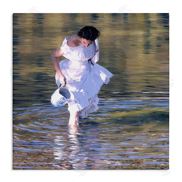 stupell industries Heide Presse | Woman in Stream Realistic Painting