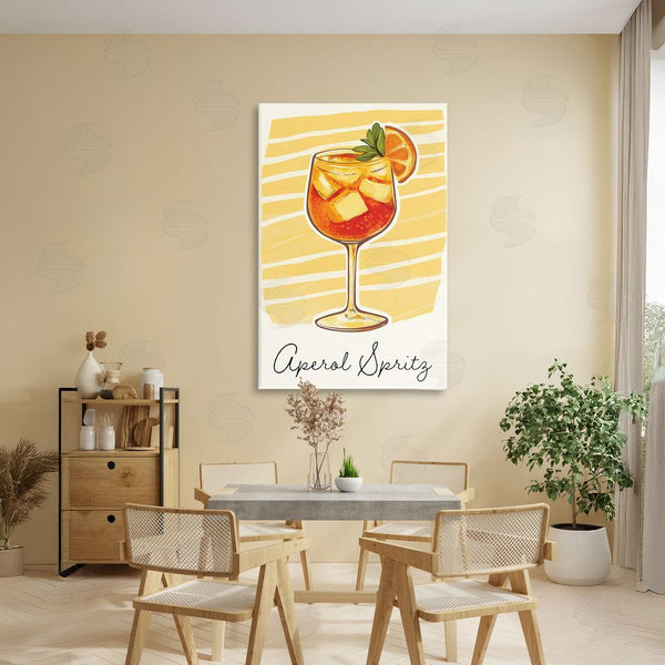 Stupell Industries Heidi Kuntz | Aperol Spritz And Yellow Stripes Wall Art