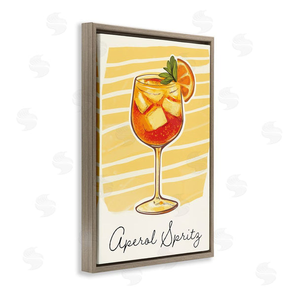 Stupell Industries Heidi Kuntz | Aperol Spritz And Yellow Stripes Wall Art