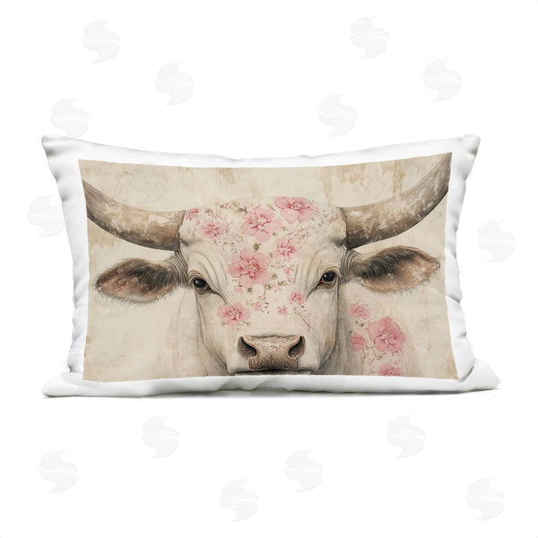 Stupell Industries Heidi Kuntz | Cattle With Cherry Blossom Pattern Printed Throw Pillow
