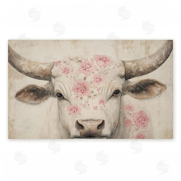 stupell industries Heidi Kuntz | Floral Kissed Cow Non-Woven Door Mat