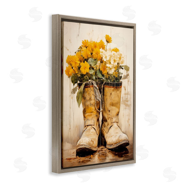 Stupell Industries Heidi Kuntz | Flowers In Rugged Country Boots