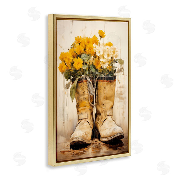 Stupell Industries Heidi Kuntz | Flowers In Rugged Country Boots