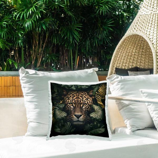 Stupell Industries Heidi Kuntz | Leopard In Exotic Palms Printed Throw Pillow