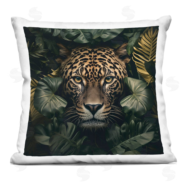 stupell industries Heidi Kuntz | Leopard in Exotic Palms Printed Throw Pillow