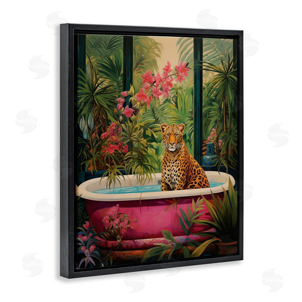 Stupell Industries Heidi Kuntz | Leopard In Lush Tropical Bath