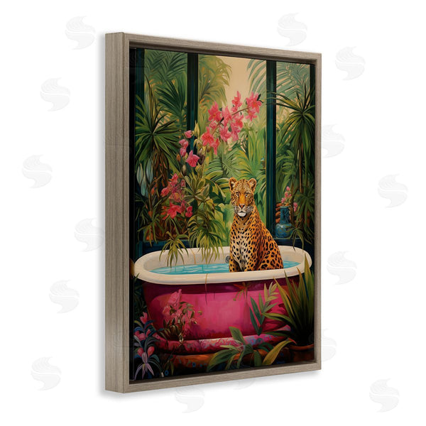 Stupell Industries Heidi Kuntz | Leopard In Lush Tropical Bath