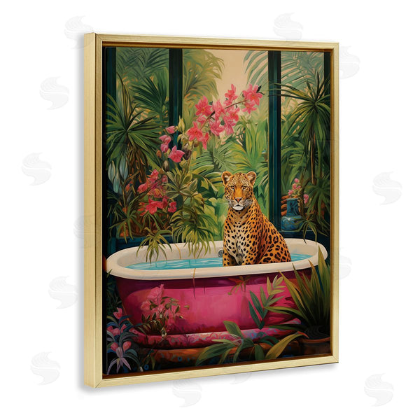 Stupell Industries Heidi Kuntz | Leopard In Lush Tropical Bath
