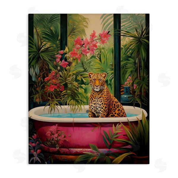 stupell industries Heidi Kuntz | Leopard in Lush Tropical Bath