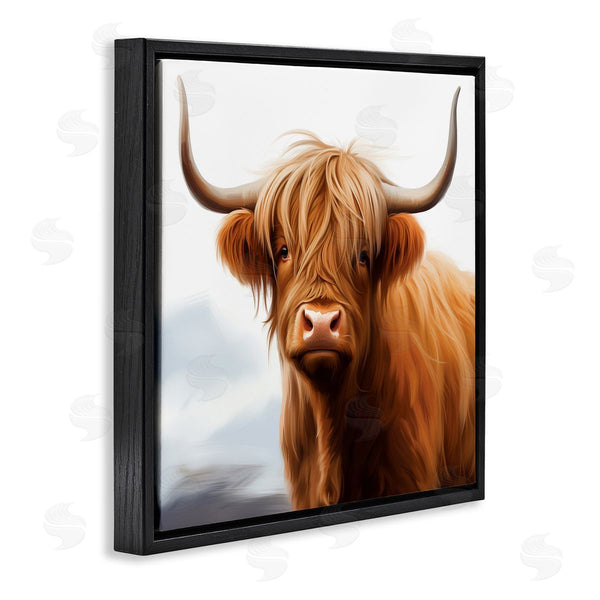 Stupell Industries Heidi Kuntz | Long Horn Highland Cow Portrait