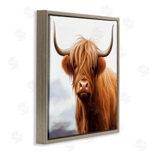 Stupell Industries Heidi Kuntz | Long Horn Highland Cow Portrait