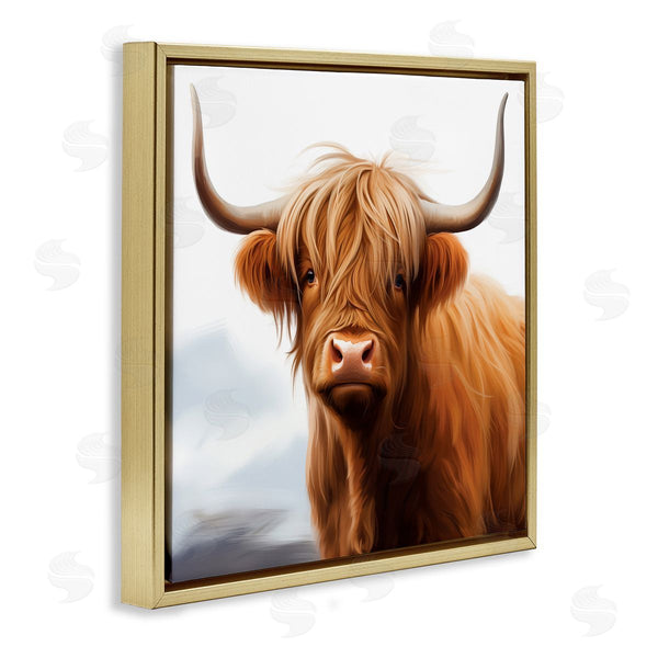 Stupell Industries Heidi Kuntz | Long Horn Highland Cow Portrait