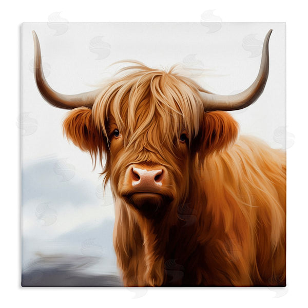 stupell industries Heidi Kuntz | Long Horn Highland Cow Portrait